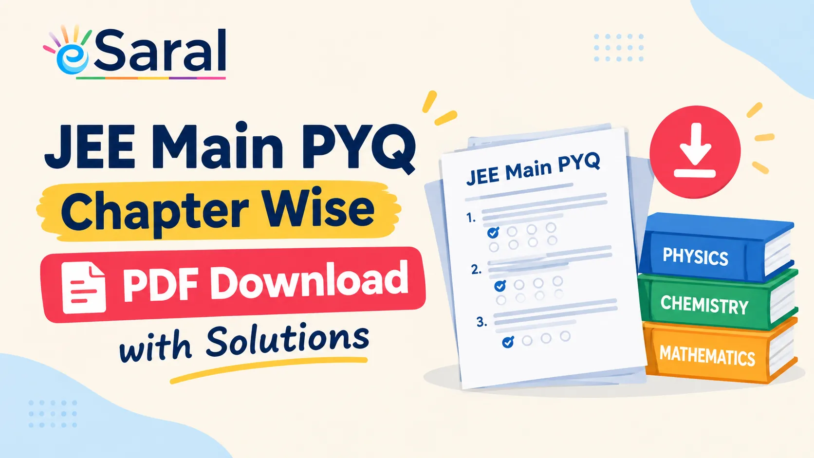 JEE Main PYQ Chapter Wise PDF Download with Solutions